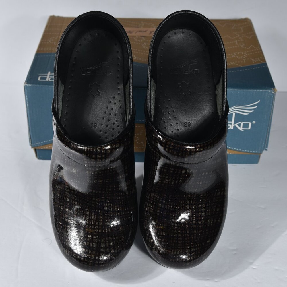 Dansko Professional Black & Silver Clogs size 39 womens 8.5 9 - Picture 2 of 7